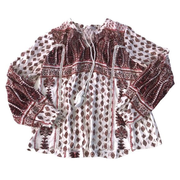 lucky brand Women’s Blouse Tassels Colorful Size Large - Picture 1 of 16